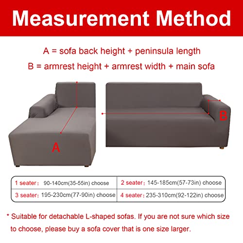 Jaotto Housse de Canapé d'angle Extensible 2 Pieces, Housse de Canapé Élastique en Forme de L, Revêtement de Canapé Universel Lavable, Couverture pour Canapé(2 Places+2 Places,Gris Fumé) - Image 3