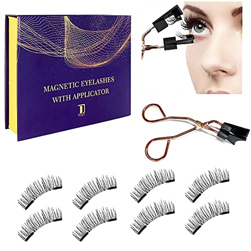 Reusable Magnetic Eyelashes NO Glue or Eyeliner Needed False Lashes Without Eyeliner Perfect Christmas Gifts For Women Fake Lashes (2-Pairs) (B)
