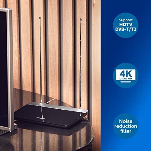 Philips SDV6227/12 Digitalna unutarnja DVB-T antena (47dB, HDTV/UHF/VHF/UKW) crna/srebrna