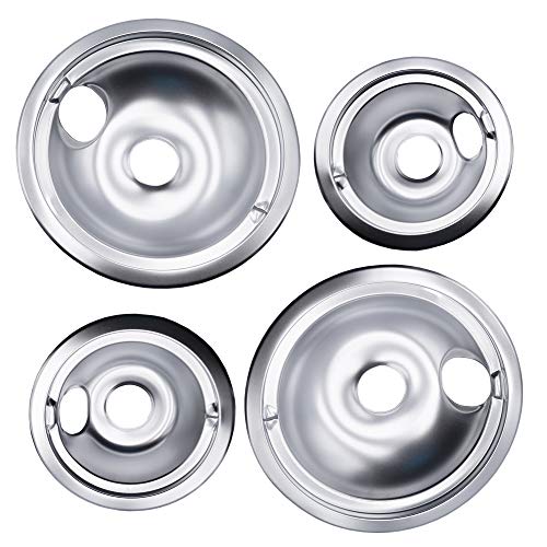 Supplying Demand WB31M15 WB31M16 4 Piece Electric Range Chrome Drip Pan Replacement Set Model Specific Not Universal
