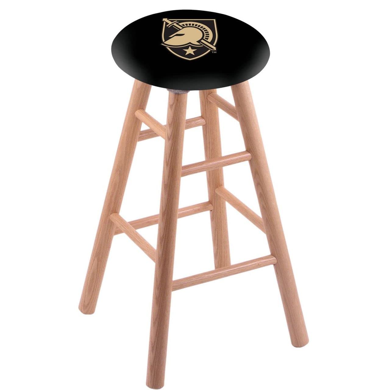 Holland Bar Stool Co. Oak Extra Tall Bar Stool in Natural Finish with US Military Academy (Army) Seat by The