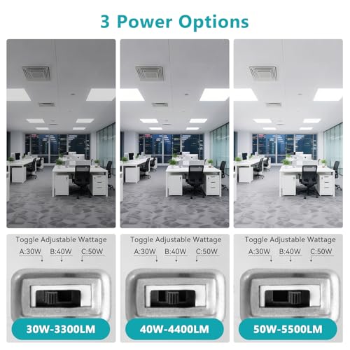 Image of 2x2 LED Flat Panel Light for Drop Ceiling 8 Pack 50W 5500LM ETL