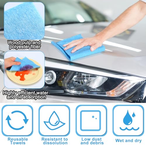 Image of HunnmingRe 300 Sheets Disposable Shop Towels Heavy Duty Shop Towels,Blue