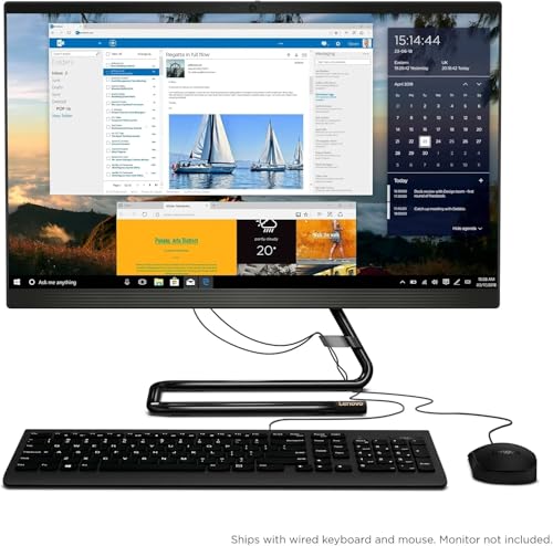Image of Lenovo IdeaCentre AIO 3 All-in-One Desktop 23.8 inch FHD IPS Anti-Glare Intel Quad-core i3-10100T 16GB RAM 512GB SSD Win10 w /ICP Accessory