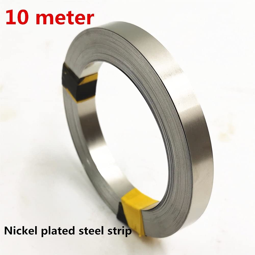10 Metri Striscia di Nichel per Saldatura a Punti per Batteria in Acciaio nichelato (0,1 mm x 5 mm x 10 Metri)