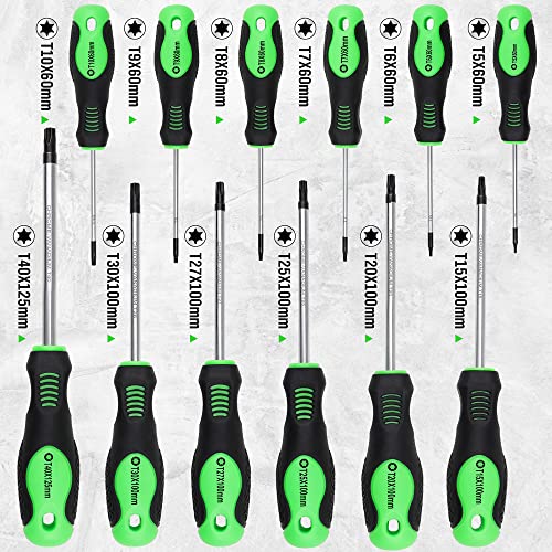 SWANLAKE 13-Piece Magnetic Torx Screwdrivers Set, Magnetic Torx Driver Star Screwdrivers Set T5 - T40 Best Choice - Image 2