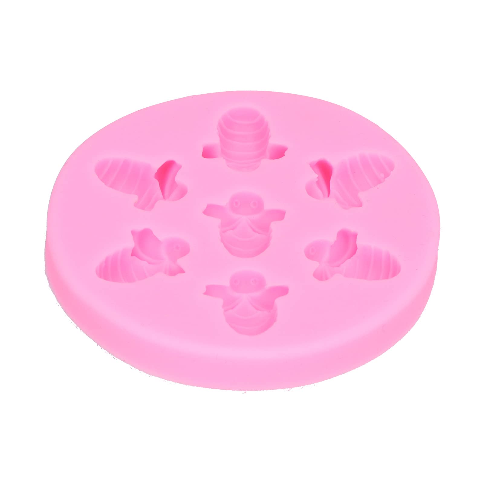 Cocoarm Formy Silikonowe w Kształcie Pszczoły Food Grade Formy do Ciasta Kremówki Różowy 69g Nonstick Elastyczna Forma na Czekoladki do Dekoracji Ciast Pieczenie DIY na Urodziny Wesele (PINK)