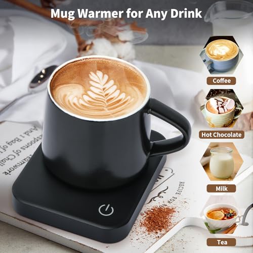Image of VOBAGA Coffee Mug Warmer, 4 Hours Auto Shut Off Cup Warmer for Office Home Desk with 3 Temperature Settings, Electric Coffee Warmer for Cocoa,Tea, Milk, Soup, Coffee Gifts Accessories for Women Men