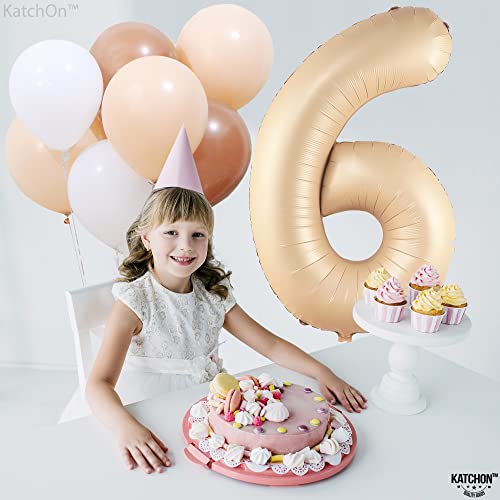 Image of KatchOn Caramel Number 6 Balloon 40 Inch