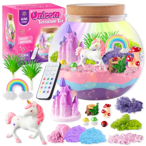 JOYEEMAX Unicorn Light-Up Terrarium Kit...