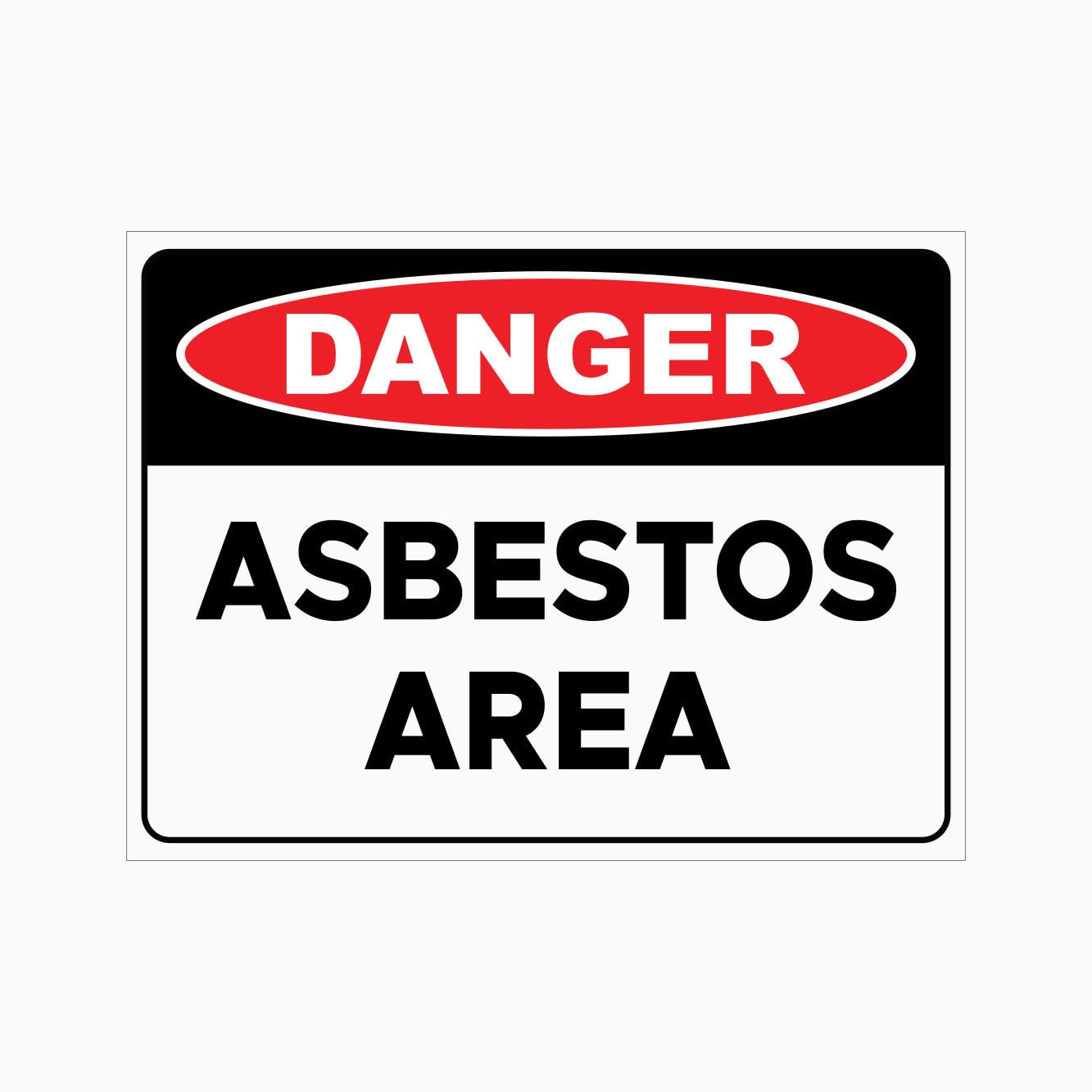 ASBESTOS AREA Sign Workplace Metal Tin Sign 8 x 12 inch for Industrial & Commercial Series