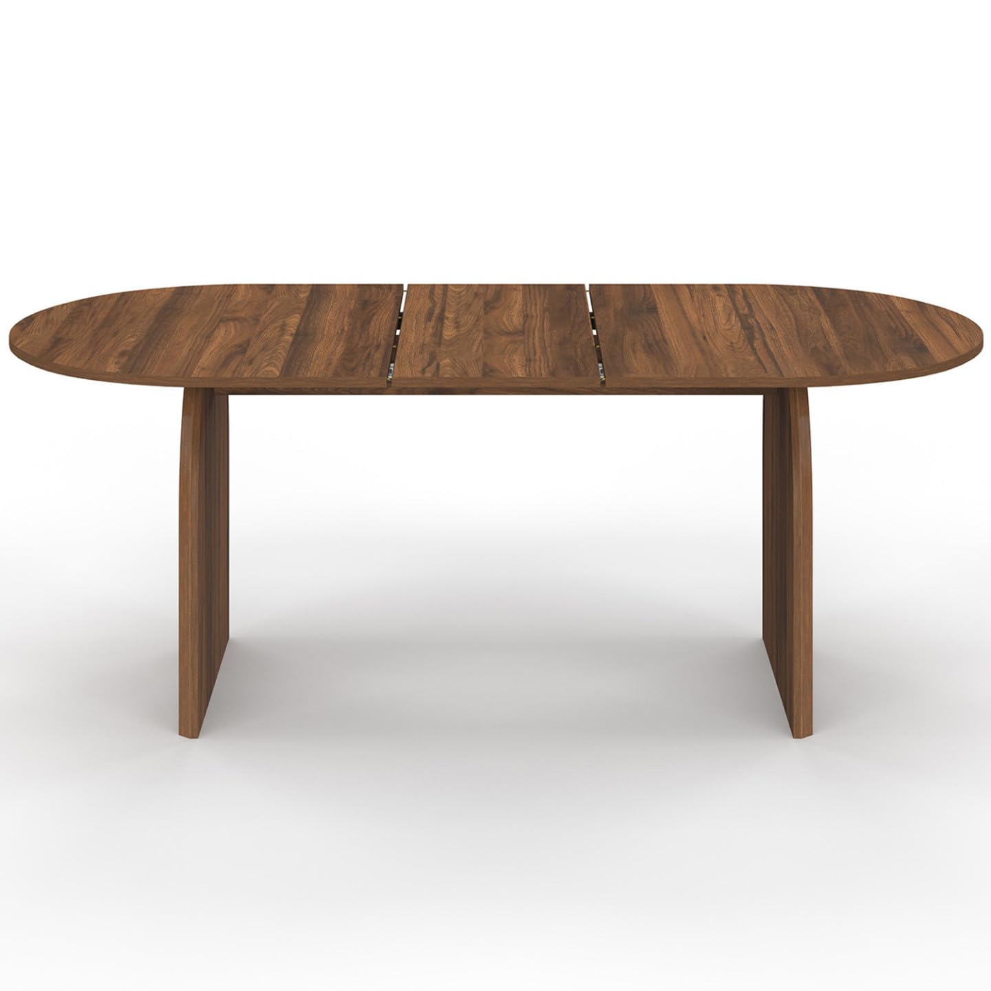 IDMarket - Table à Manger Extensible japandi Ovale Edith 6-10 Personnes Effet Noyer 160-200 cm
