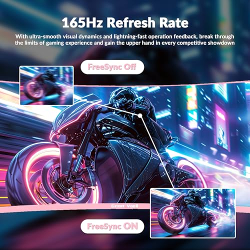 Image of Great voell 34 inch Pink Ultrawide Curved Gaming Monitor - 165Hz, UWQHD 3440x1440, 1500R, 1ms MPRT, HDR, FreeSync, 99% sRGB, HDMI & DP, VESA Mount, Eye Care