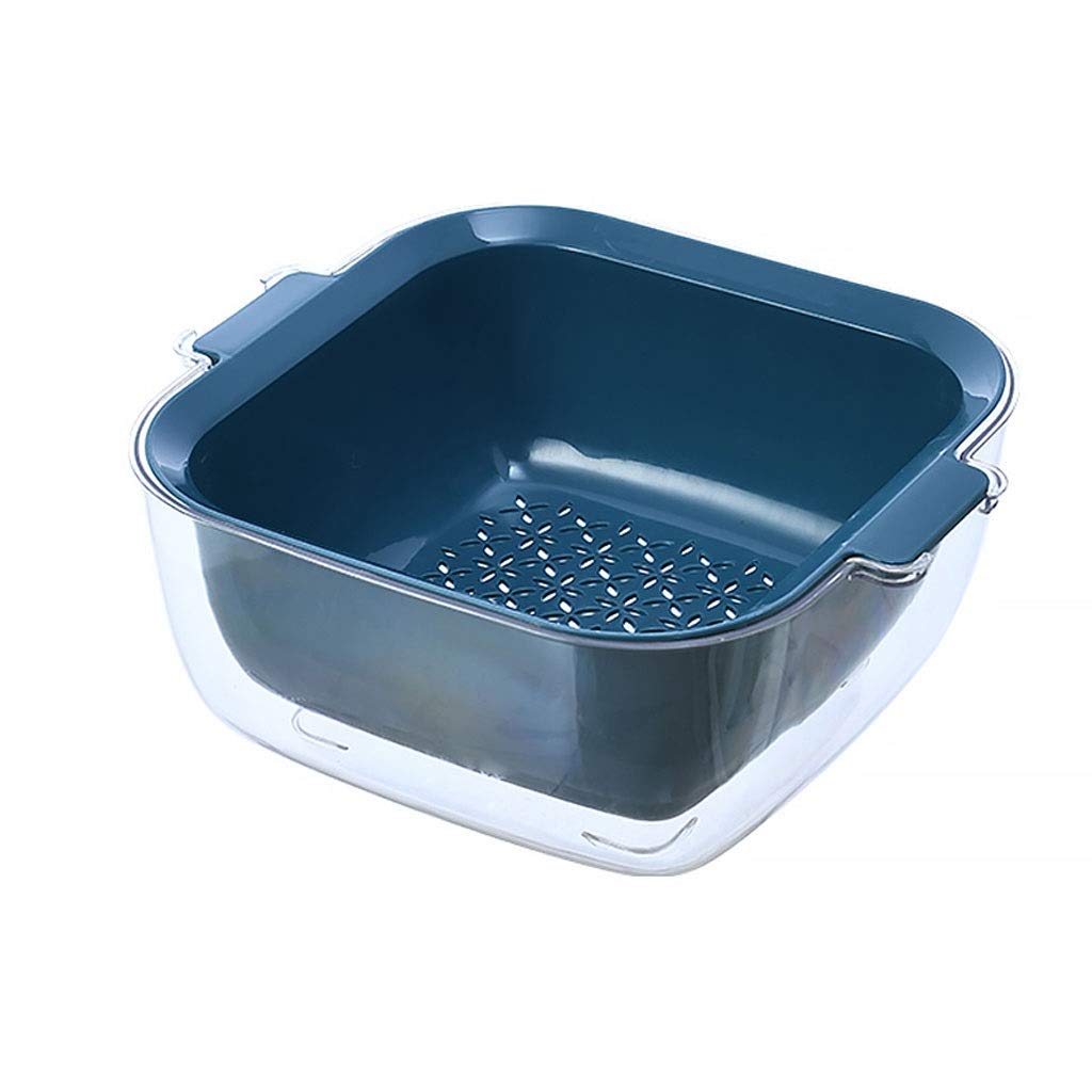 Cesta de colador 2 en 1 CASA DE COMANDOR DE COCINADOR Tazón de plástico Cesta de canasta de doble desagüe Cesta de almacenamiento desmontable for lavar la vegetales de la fruta Cesta de colador de coc