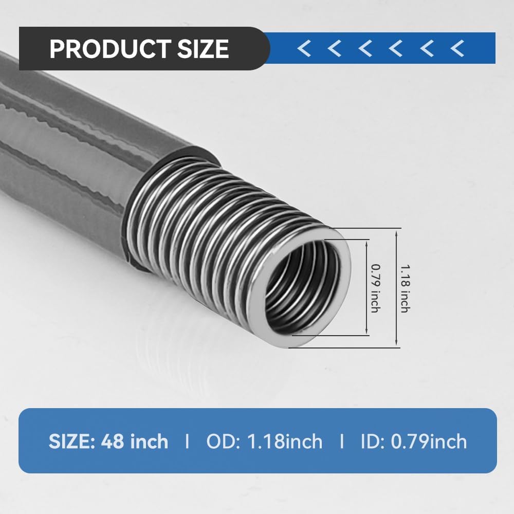 48" 3/4"MIP x 3/4"FIP Gas Line,(1"OD) Full Flow Gray PVC Coated Gas Connector Hose Supply, Gas Hose for Indoor and Outdoor