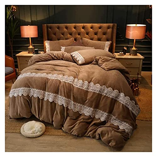 DIXII Juego de sábanas y Fundas de Almohada para el hogar o el Hotel, Juego de Ropa de Cama con Funda nórdica, sábana Gruesa cálida y Funda nórdica, Juego de Cuatro Piezas, Gris Extra Grande