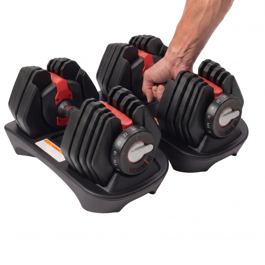 Burnlab Edge Plus Adjustable Dumbbells, Dumbbells with Anti-Slip Handle for Exercise & Fitness, Easy Weight Adjustment for Full Body Workout Fitness (Side Rotation, 2 to 22 KG (Pair)))-image-47