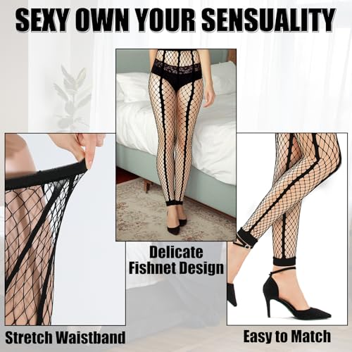 Image of Abeillo Fishnet Stockings for Women, Womens Pantyhose Fishnet Tights Stockings High Waist Tights Mesh Stocking Fish Nets Leggings Gothic Clothes for Women