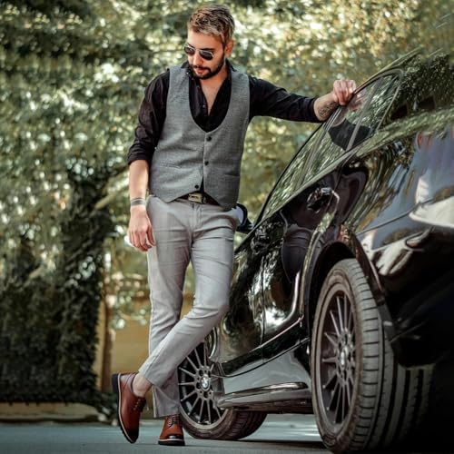Image of CHAMARIPA Men's Height Increase Shoes - Built-in Custom Lift Insole - Breathable Calfskin for All-Day Wear - Business Casual & Formal Derby Elevator Shoes - Height Increasing 3.15 Inches