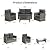 YOCONYO Outdoor Conversation Sets 4-Piece Wicker Rattan Sectional Sofa, Outside Patio Furniture with 2-Tier Glass Coffee Table for Balcony (Gray, 4 Piece)