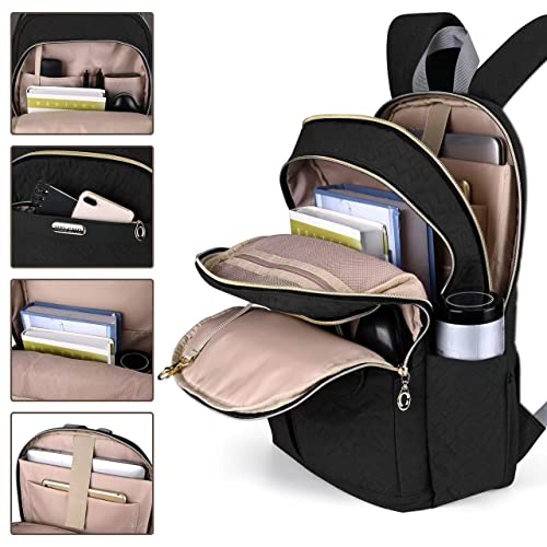 15.6 Inch Laptop Backpack for Women, Quilted Teacher Nurse Backpack College Casual Daypack for Work Travel Office2