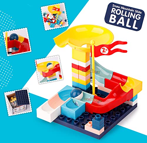 Image of Zest 4 Toyz 2 in 1 DIY Rolling Ball Drop Toys for Kids 38 Pieces Building Blocks Puzzle Educational Learning Toy for Babies Boys & Girls (Pack of 1) Multi Color