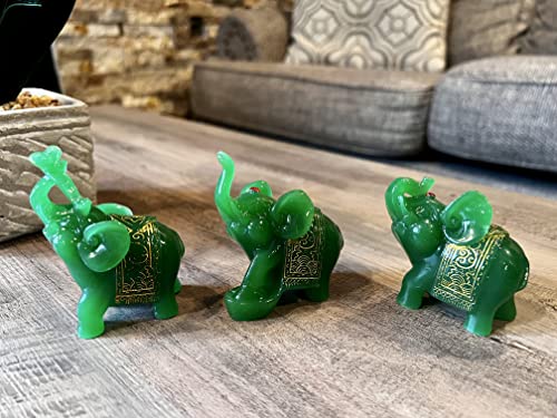Elephant Carved Natural Green Aventurine Gemstone Elephant Healing Guardian Statue Figurine Crafts 2 inch Perfect Elephant Gifts for Women (3 Pack)