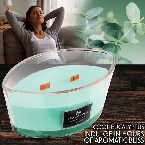 DECO EXPRESS Scented Candles, Double Wick Crackle Candles, Long 50 Hours Burn Time, Calming & Cosy Home Decor, Birthday - Image 3