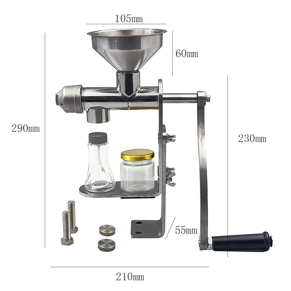 Pressa per Olio in Acciaio Inox, Piccola Pressa Manuale per Olio Domestica, Frantoio Multiuso per La Cucina di Casa, per Arachidi, Semi di Sesamo E Soia