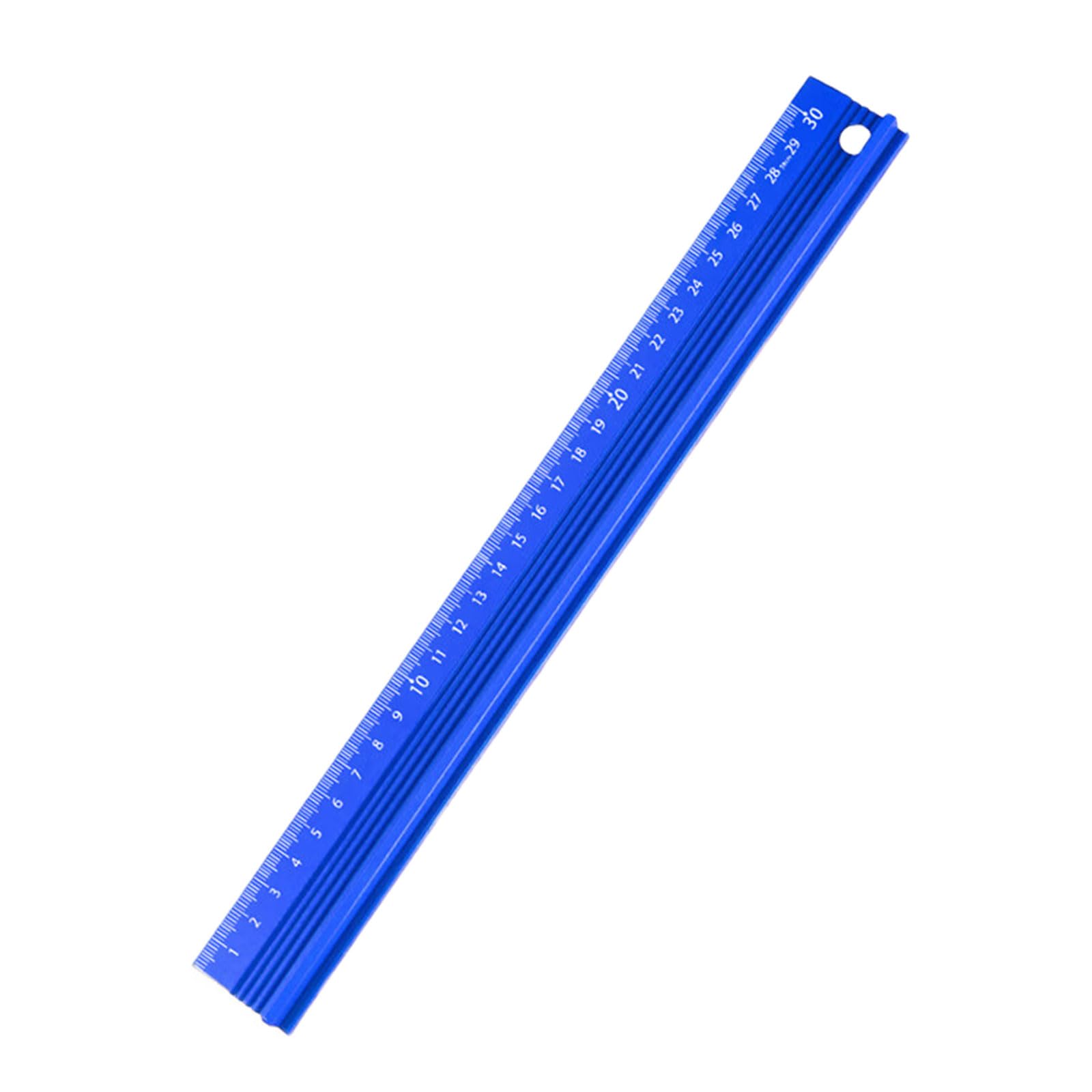 Zbiianxer Blue Professional Thickened Aluminum Ruler 3 Size For Accurate Measurement & Smooth Cutting In Crafting & Construction Aluminum Measuring Ruler