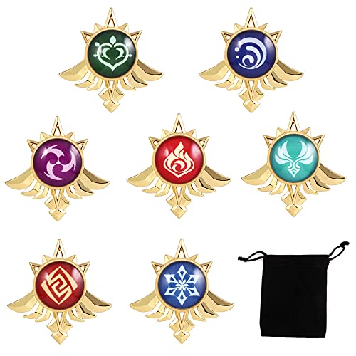 Gen--Shin Impact - Set di 7 spille e spille anime