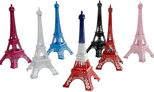 Miniatura 2 de AOLI Estatuas de estilo de la Torre Eiffel de París de Francia, modelo Landscrape, escultura (9.8 in, rosa)