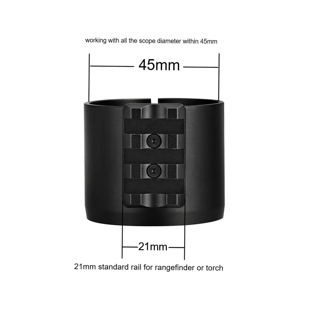 Adaptador especial de cámara de visión nocturna NV007 de 45 mm con riel para telémetro o linterna NV007-RFADP45