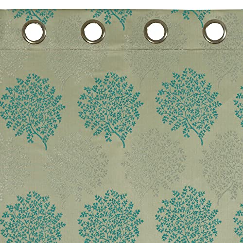 Image of Top Drapes Firoji Jacquard 7ft Door Curtain with Eyelet and Tie Back (1 Pc) Size 83.9 Inch (L) x 44.1 Inch (W)