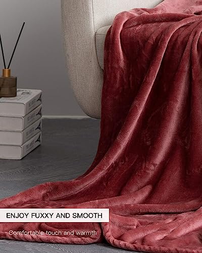 KMUSET Fleece Blanket Throw Size Coral Lightweight Super Soft Cozy Luxury Bed Blanket Microfiber