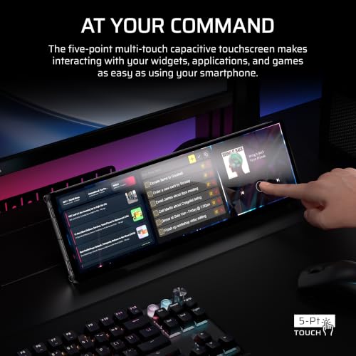 Image of Corsair XENEON Edge 14.5 inch 2K Portable LCD HDMI USB C Touchscreen - Smoke | 2560 x 720, 60Hz, AHVA, USB C DP Alt Mode, Internal and External Mounting, 5-Point Multi-Touch, iCUE, for Windows PC