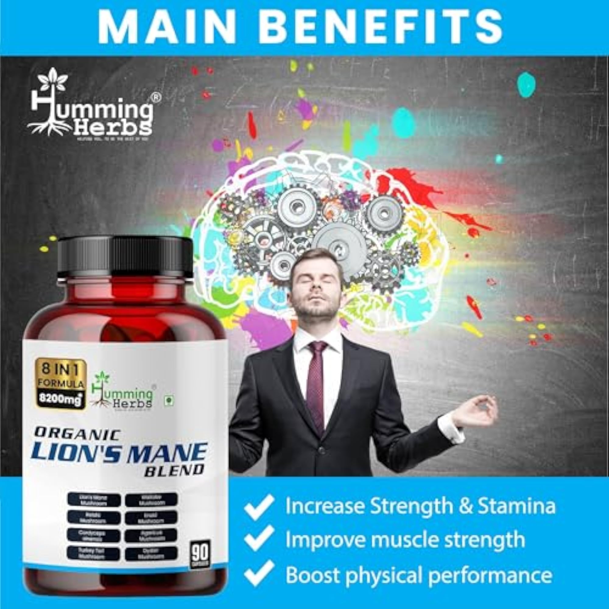 Organic Lion's Mane Extract, 8-in-1 Formula