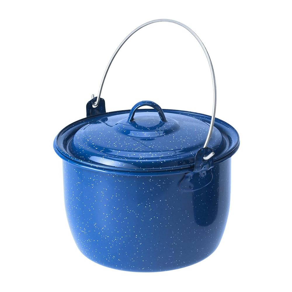 GSI Outdoors Convex Kettle for Soup, Stew, or Water Pot - Camping, Enamelware, 4.25 qt