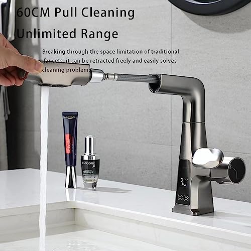 Robinet de salle de bain avec douchette et affichage LED de la température - 5