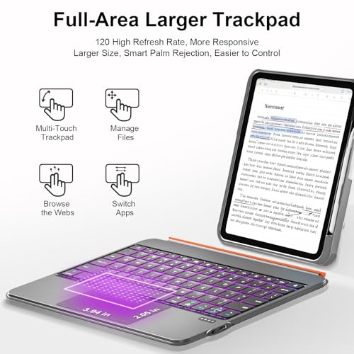 Image of iPad Air 13 inch Case Keyboard (M4 /M3 /M2, 2026 /2025 /2024), Magnetic Detachable Backlit Keyboard, Trackpad, Adjustable Stand, Stylus&Tips Storage, Slim Protective Case for Pro 12.9 6 /5 /4 /3rd Gen (Gray)