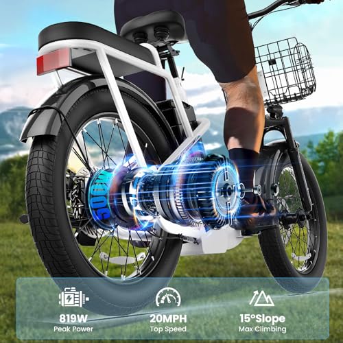 Image of Caroma Peak 1200W Electric Scooter with Seat, 20 inch Tires,30Miles&20MPH | All Terrain E Scooter with 2 Seats,Adjustable Electric Scooter for Adults with Basket,Adult Electric Bicycles Style Scooter