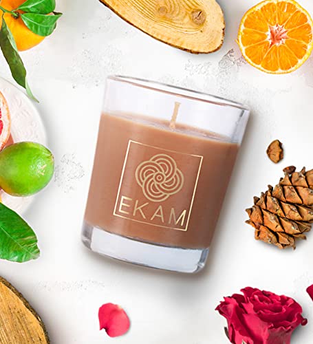 Image of EKAM Driftwood Scented Votive Candle - 40 Grams Each - 10 Hours Burn Time - Ideal for Diwali, Home Decor & Gifting