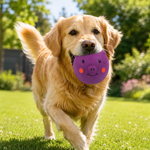 Juguete Squeaky para Perros en Forma de Cerdito Morado miniatura 4