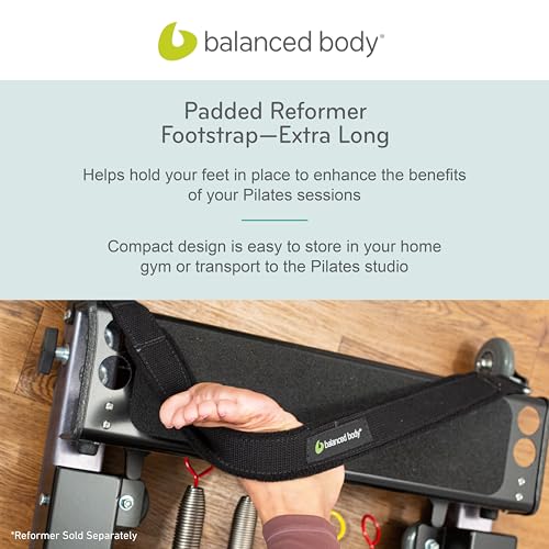 balanced body metro iq reformer foot strap extra long cotton or padded footstrap pilates equipment accessory 305 inches