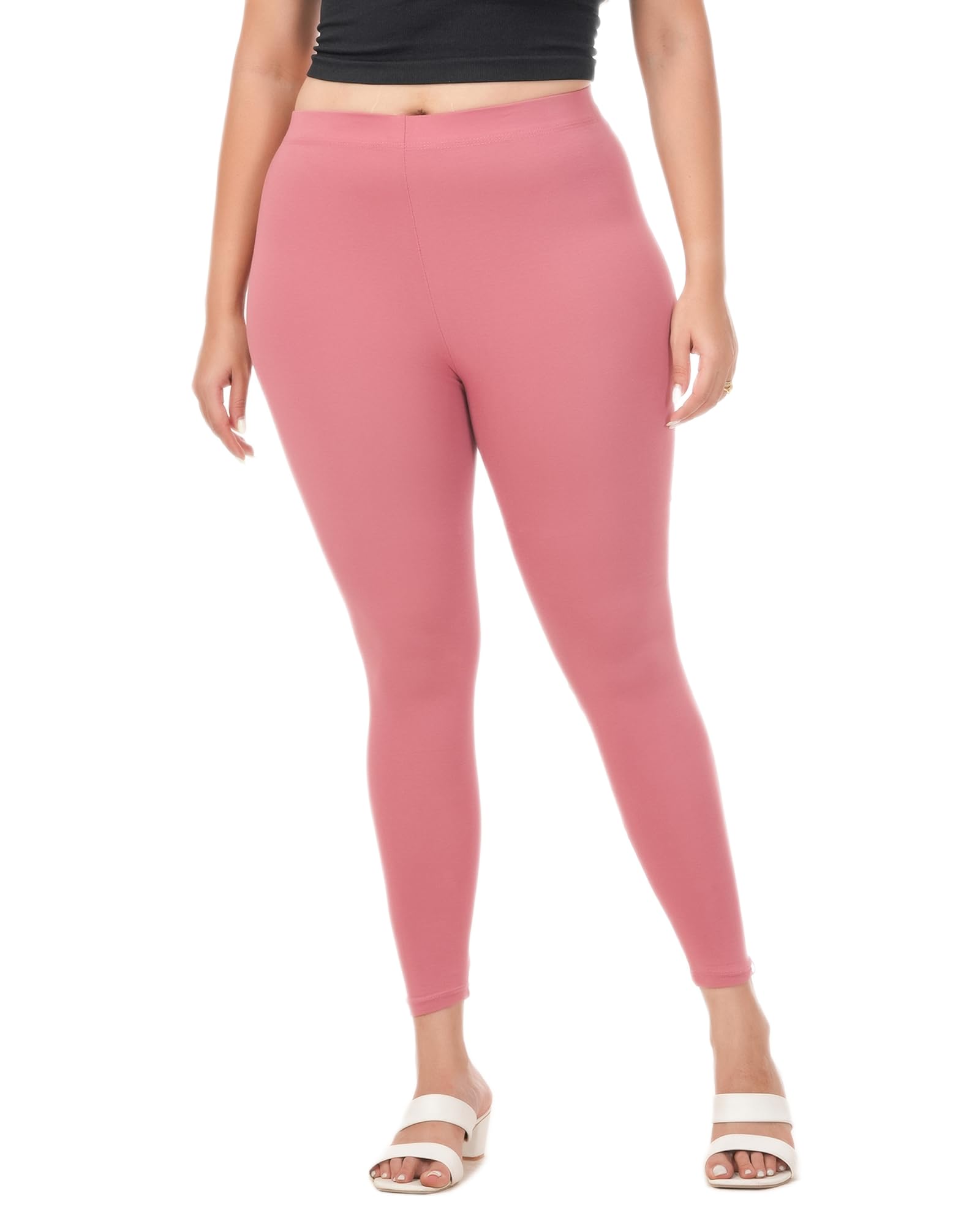 Loveit Womens Solid Viscose Ankle Length Stretchable Leggings-image-13