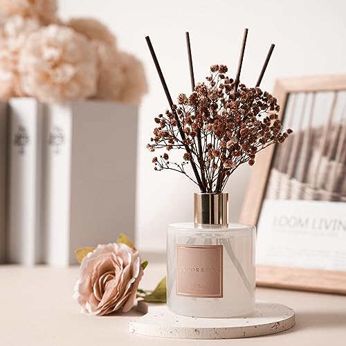 Image of Cocorrina Reed Diffuser Sets- Satin Rose Scented Diffuser with Sticks Home Fragrance Reed Diffuser for Bathroom Shelf Decor