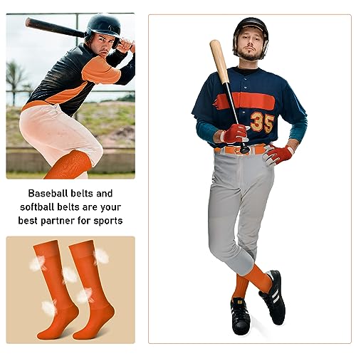 Image of Zhanmai Baseball Belt and Socks Combo, Adjustable Elastic Belt and Softball Socks, Multiple Sizes for Youth Boys Girls, Adult