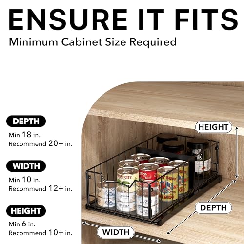 Simple Houseware Pull Out Sliding Basket Cabinet Drawer Organizer for Cupboard Storage, Black by Simple Houseware - Image 3