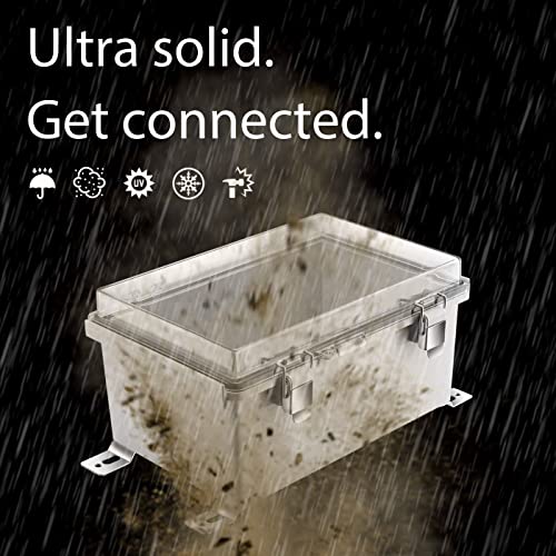 Image of Gratury Junction Box, Hinged Transparent Cover Stainless Steel Clip IP67 Waterproof Plastic Enclosure for Electrical Project Includes Mounting Plate and Wall Bracket 290�190�140mm (11.4 inch�7.5 inch�5.5 inch TC)