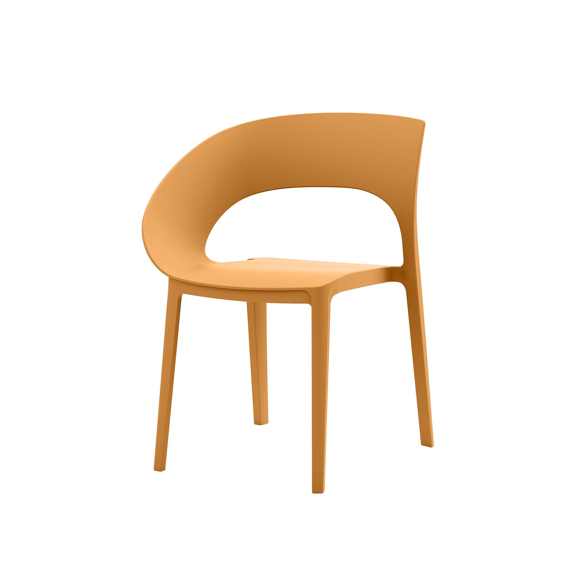 Rebecca Mobili Set 2 Sedie da esterno, Sedia da pranzo, Arancione, in Polipropilene, design Moderno- Misure HxLxP: 82,5 x 54 x 60 cm - Art. RE7251